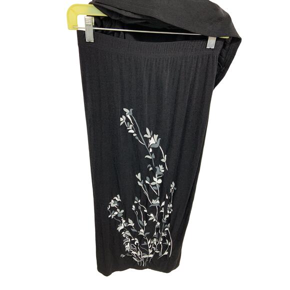 Vtg Carolyn Strauss Collection Black Sleeveless Top Skirt Set Embroidered Size S - Picture 3 of 5